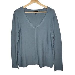 EILEEN FISHER Organic Cotton Silk Blend V-Neck Sweater